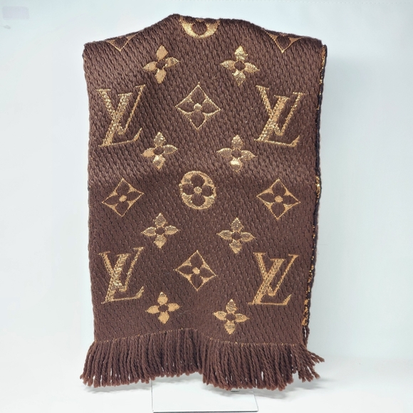 Louis Vuitton Logomania Shine Brown Monogram Scarf - Picture 8 of 13
